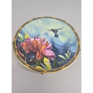Pickard Collector Plate 6.5in Excellent Cyndi Nelson Hummingbird Peonies 1991